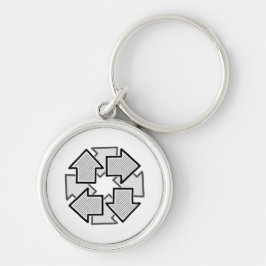 Chaveiro Clockwise Arrows Minimal Geometric White Variant 1