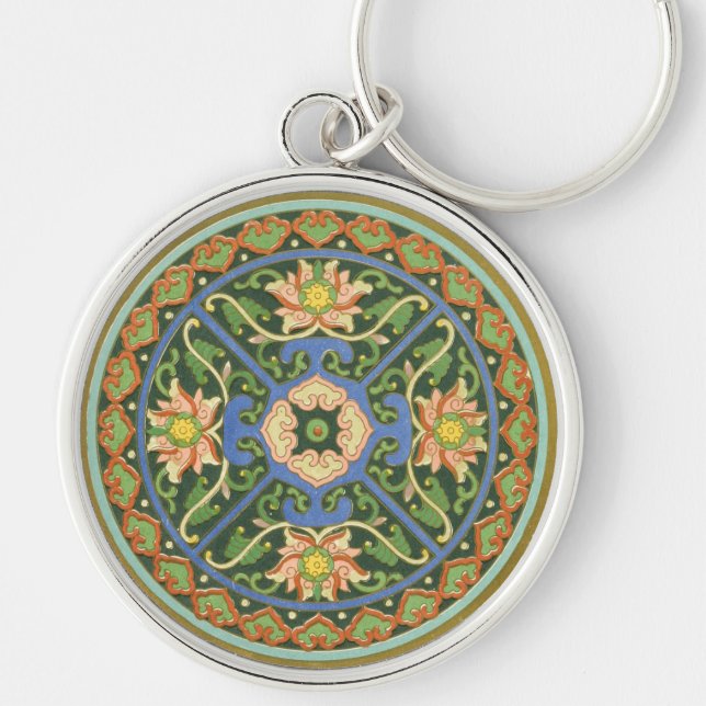 Chaveiro Cloisonte China Patter Asiático Oriental (Frente)