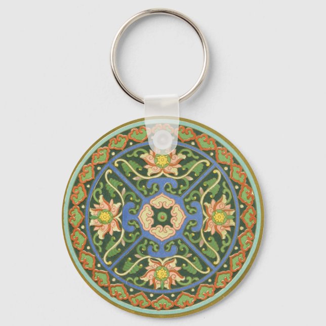 Chaveiro Cloisonte China Patter Asiático Oriental (Frente)