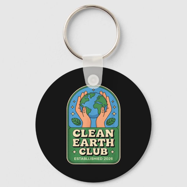 Chaveiro Clube da terra limpa - emblema ambiental para cria (Frente)