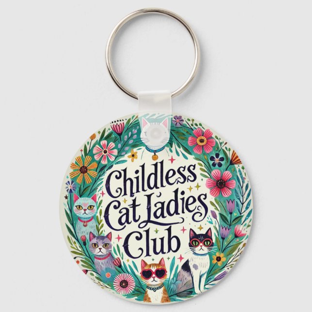 Chaveiro Clube das Mulheres de Gato Sem Fios (Frente)