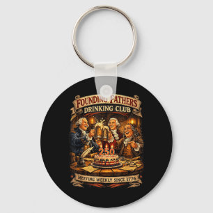 Chaveiro Clube de Bebidas dos Pais Fundadores Divertido Pat