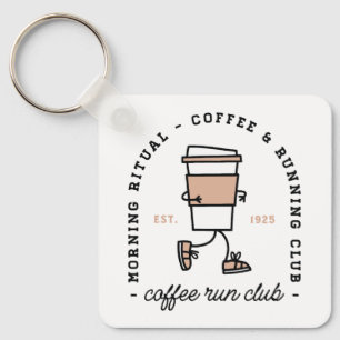 Chaveiro Clube de corrida de café amante de corrida engraça
