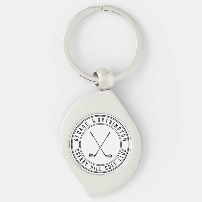 Chaveiro Clube de golfe country clássico personalizado (Frente)