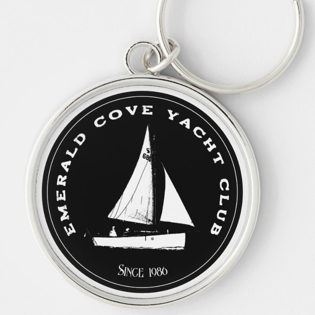 Chaveiro Clube de iate personalizado. Barco à vela personal (Frente)