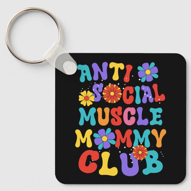 Chaveiro Clube de Mamães Musculares Anti-Social Groovy Pump (Frente)