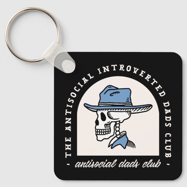Chaveiro Clube de pais antissociais introvertido pai cowboy (Frente)