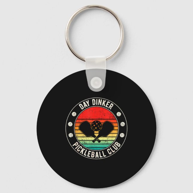 Chaveiro clube de pickleball do dia dinker legenda engraçad (Frente)