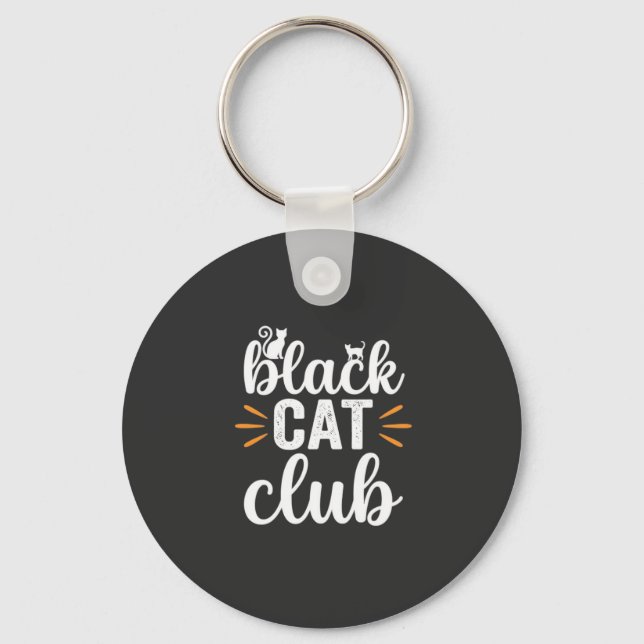 Chaveiro Clube do Gato Preto Design de Halloween (Frente)