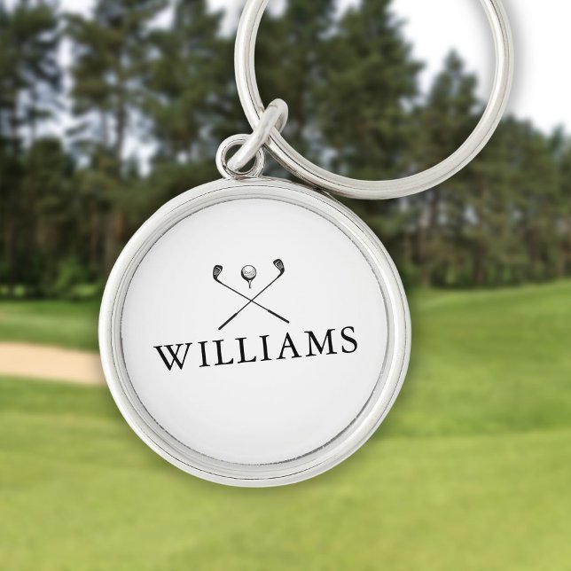 Chaveiro Clusters de Golfe de Nome Personalizado (Personalized Name Golf Clubs Keychain)