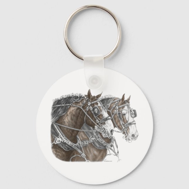 Chaveiro Clydesdale Draft Horse Team (Frente)