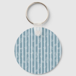 Chaveiro Coastal Nautical Pattern | Blue Sea Shell & Seahor