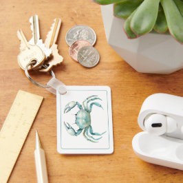 Chaveiro Coastal Watercolor Crab Personalized