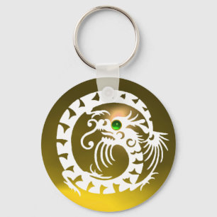 Chaveiro COBRA DRAGON,branco, esmeralda verde,topaz amarelo