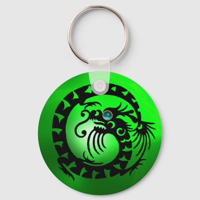 Chaveiro COBRA DRAGON,preto,azul-aquamarina,esmeralda verde (Frente)