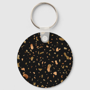 Chaveiro Cobre Dourado na Pedra Negra Terrazzo