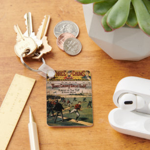 Chaveiro Cobrir da Revista Vintage Sports Baseball Three Ch