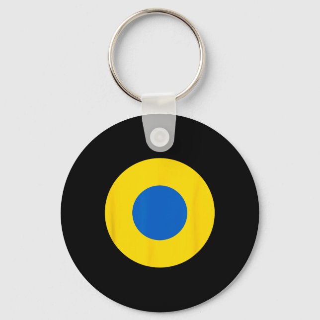 Chaveiro Cocar de Aeronave Azul e Amarelo da Força Aérea da (Frente)