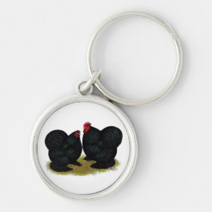 Chaveiro Cochins Black Bantam Pair