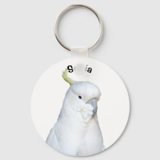 Chaveiro Cockatoo branco australiano personalizado
