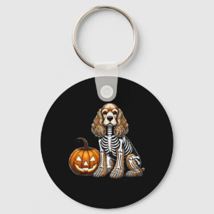 Chaveiro Cocker Spaniel Esqueleto Jack O Lanterna Cachorro