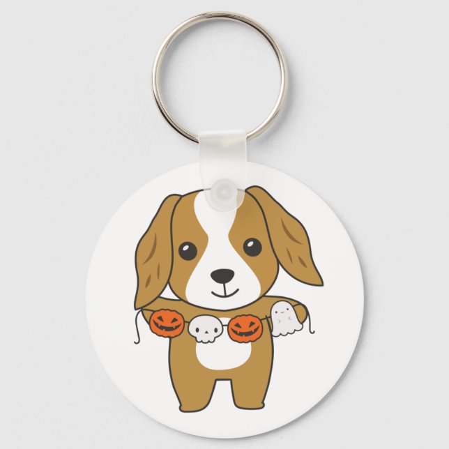 Chaveiro Cocker Spaniel Happy Halloween Dog Costume Keychai (Frente)