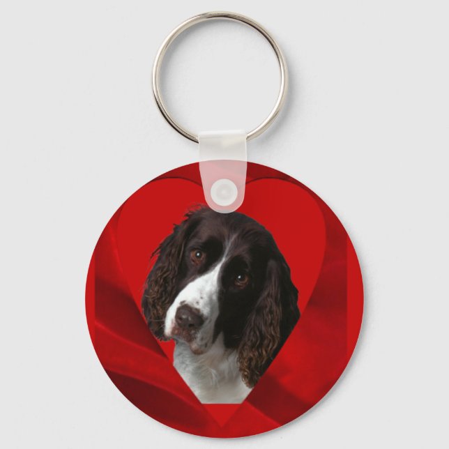 Chaveiro Cocker Spaniel no Dia dos Namorados (Frente)