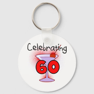 Chaveiro Cocktail que comemora 60 camisetas e presentes