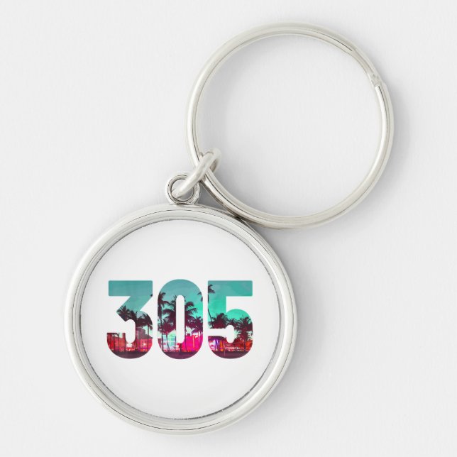 Chaveiro Código de Área de Miami 305 - Prítico de Palmeiras (Frente)