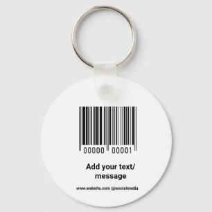 Chaveiro código de barras personalizado simples adicione o