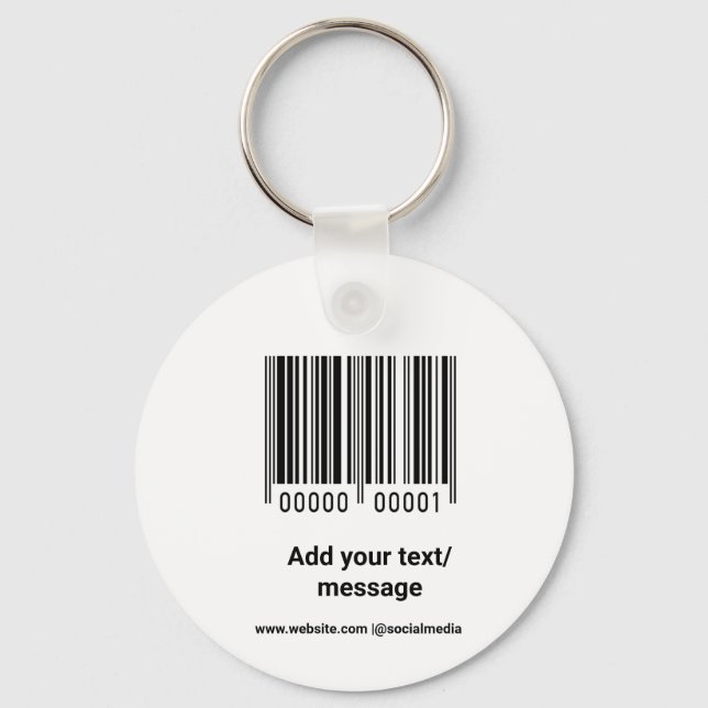 Chaveiro código de barras personalizado simples adicione o  (Frente)