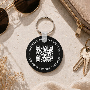 Chaveiro Código QR Black Business Moderno Orçamento Red