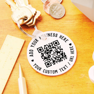 Chaveiro Código QR   Black Business Moderno Orçamento Redon