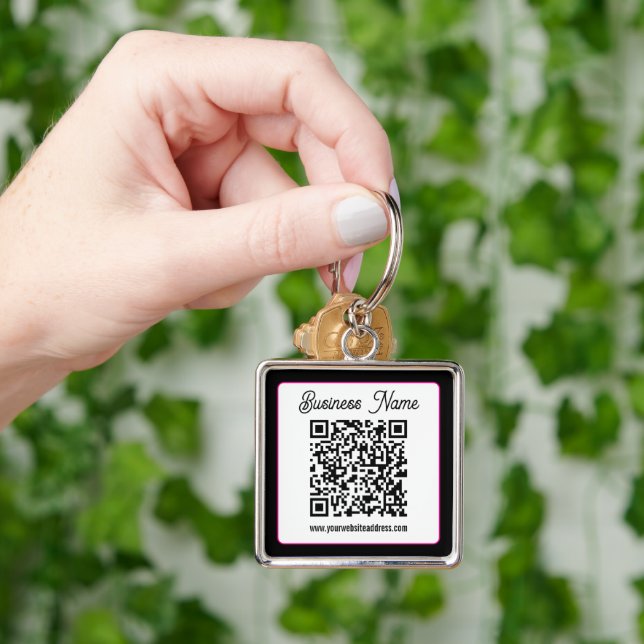 Chaveiro Código QR com letra cursiva de script (Mão)