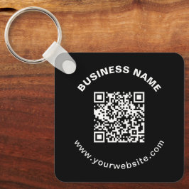 Chaveiro Código QR com Nome da Empresa Texto Circular em Ne