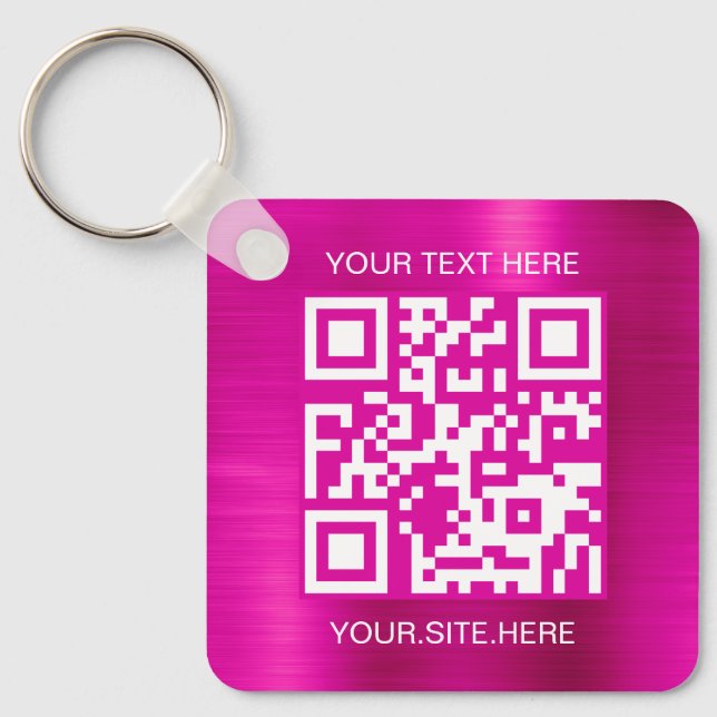 Chaveiro Código QR de Folha de Rosa Quente (Frente)