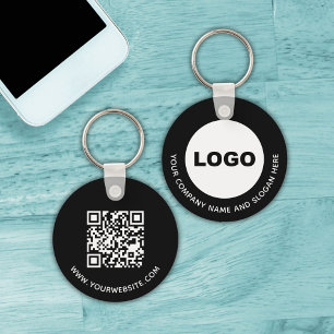 Chaveiro Código QR de Logotipo de Corretor Negro Promociona