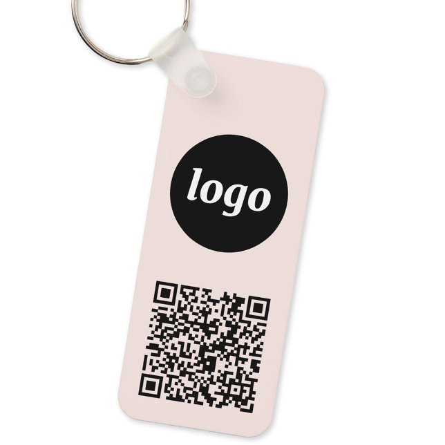 Chaveiro Código QR de Logotipo Simples Negócios (Logo QR code business promotional keychain keyring)