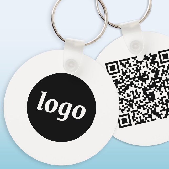 Chaveiro Código QR de Logotipo Simples Promocional Empresar (Logo and QR code business promotional keychain keyring)