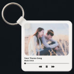 Chaveiro Código QR de Música Favorito da Placa de Fotografi<br><div class="desc">Casal Fotografia Música Plaque Favorito Música QR Code Chaveiro</div>