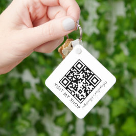 Chaveiro Código QR de Negócios Minimalista Gradiente Monogr