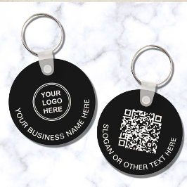 Chaveiro Código QR de Promoção Preto Logo Moderno