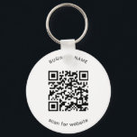 Chaveiro Código QR de Promocional de negócios simples<br><div class="desc">Chaveiro personalizado com o seu código QR com o seu nome comercial acima e a sua mensagem abaixo. Esses chaveiros simples fazem itens de promocional de excelente para dar a clientes, funcionários ou como pancada em shows e eventos comerciais. Divirta-se com seu marketing e publicidade. Esses Chaveiros de código QR...</div>