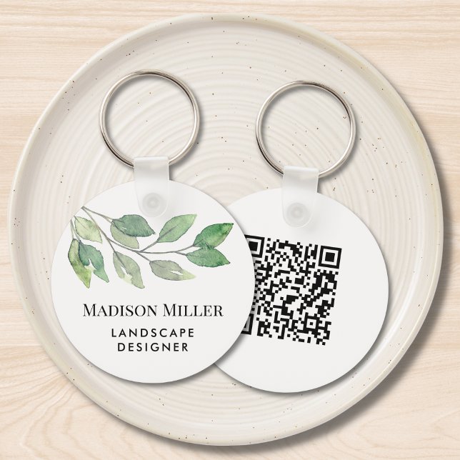 Chaveiro Código QR do Designer de Paisagem com Vegetação em (Criador carregado)