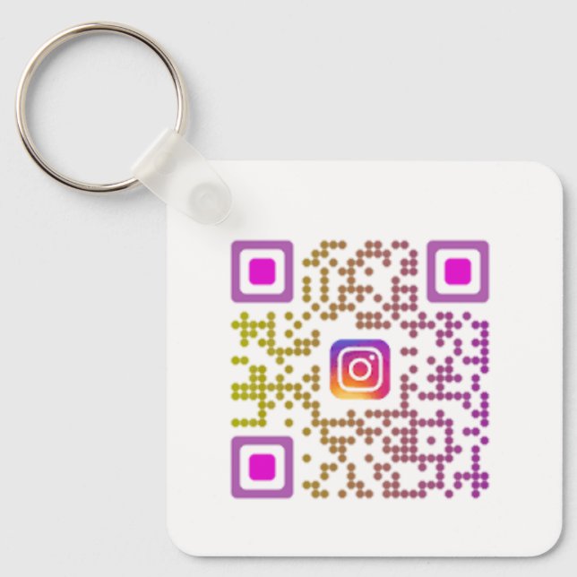 Chaveiro Código QR do Instagram Personalizado (Frente)