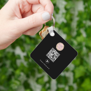 Chaveiro Código QR do Logotipo Empresarial de Mídia Social