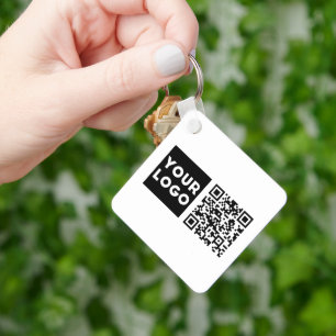 Chaveiro Código QR editável & Logotipo ou imagem da sua emp
