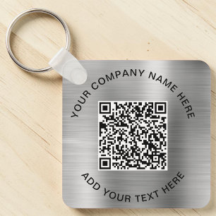 Chaveiro Código QR Elegante Promocional Prata