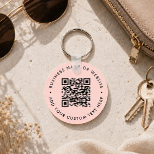 Chaveiro Código QR Empresas modernas, cor-de-rosa