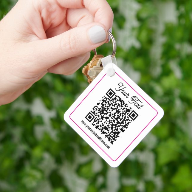 Chaveiro Código QR escaneável com escrita cursiva (Mão)